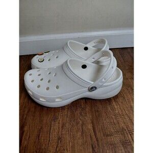 Crocs Classic Platform Clog Womens Size 11 White Casual Lifestyle Summer Sandals